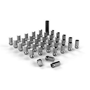 Jeep JK Spline Drive Lug Nut Kit 9/16 Inchx18 Chrome 36 pcs 07-18 Wrangler JK TeraFlex